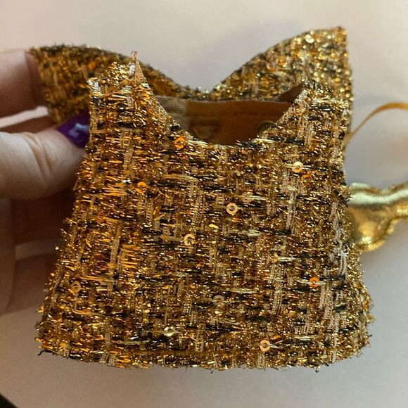 Labubu Gold Tweed Wings of Fortune Dress Labubu Dress Outfit Clothing - Picture 7 of 7